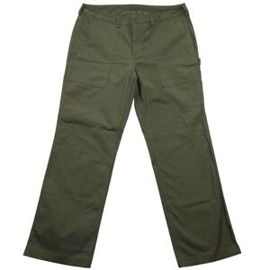 Duluth CurveSetter Waistband Firehose Relaxed Cargo Pants 91400 Green Womens 16R